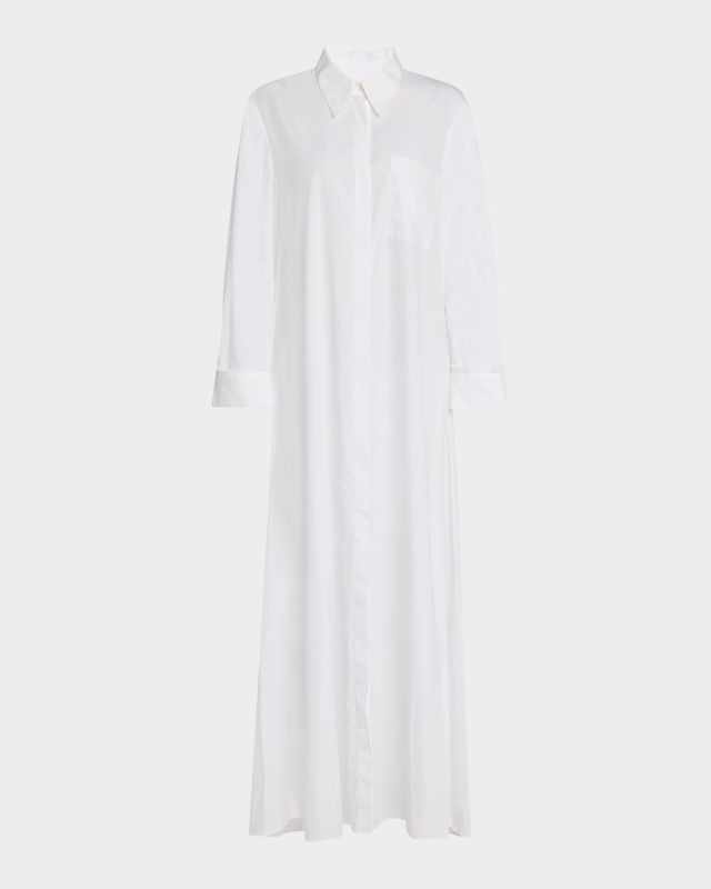 Jenny's Gown Oversized Embellished Cotton Poplin Shirtdress